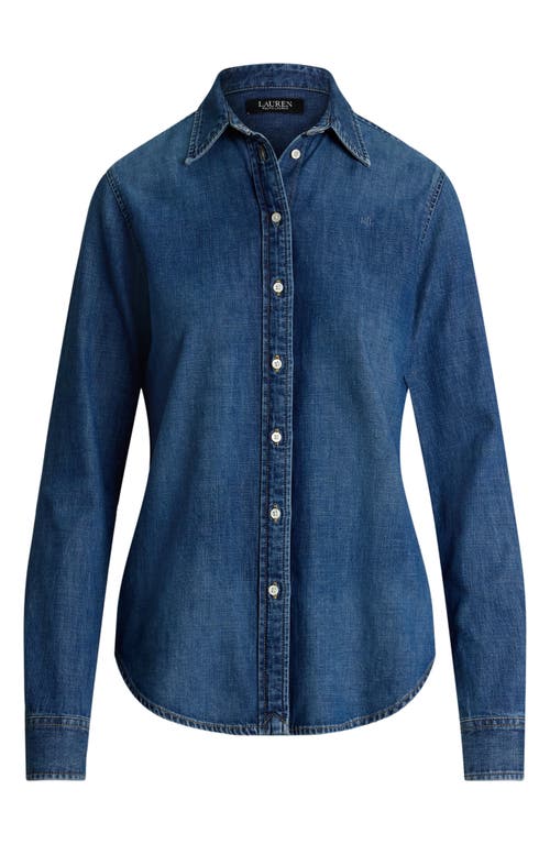 Shop Lauren Ralph Lauren Classic Fit Denim Shirt In Harvest Wash