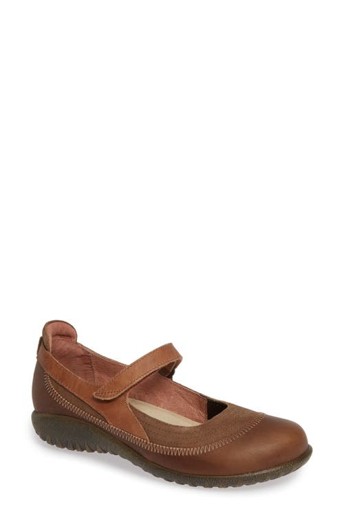 Kire Mary Jane Flat in Antique/Saddle Leather/Suede