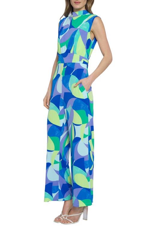 Shop Donna Morgan For Maggy Straight Leg Jumpsuit In Lime Green/bright Lavender