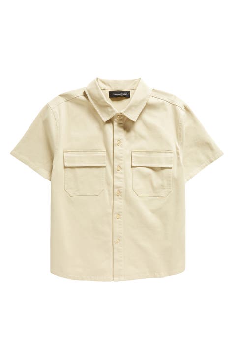 Kids' Short Sleeve Cotton Button-Up Utility Shirt (Big Kid)