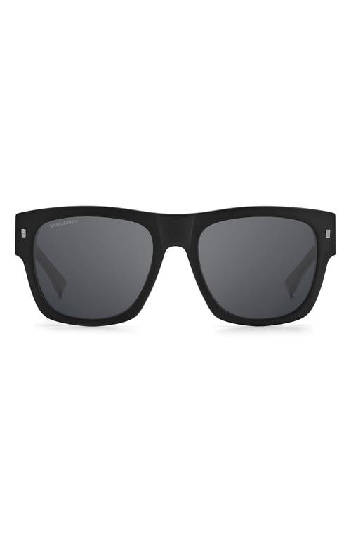 Shop Dsquared2 55mm Square Sunglasses In Matte Black/silver Mirror