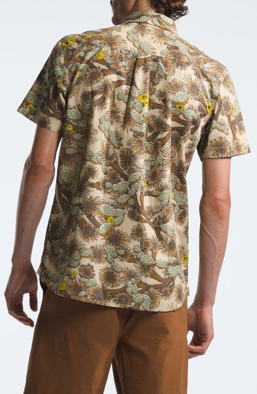 Shop The North Face Baytrail Pattern Short Sleeve Button-up Shirt In Gravel Tnf Cactus Camo Print