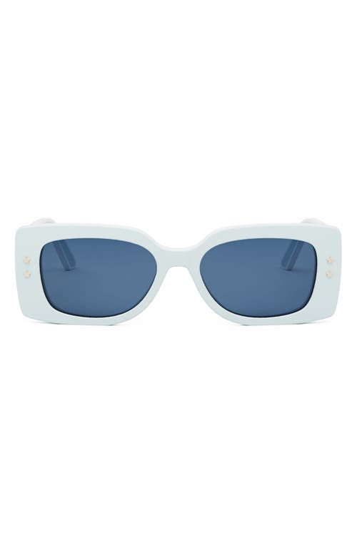 'DiorPacific S1U 53mm Rectangular Sunglasses in Shiny Light Blue /Blue at Nordstrom