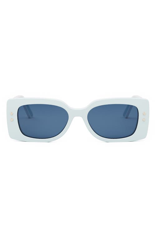 Shop Dior 'pacific S1u 53mm Rectangular Sunglasses In Shiny Light Blue/blue