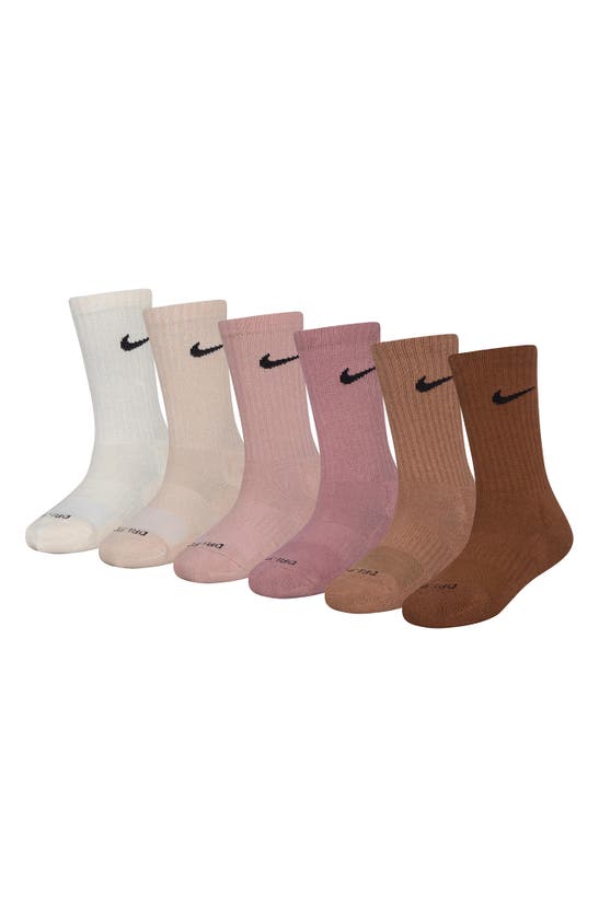 Nike Kids' Basic Swoosh Performance Crew Socks In Pearl White