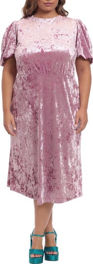 Donna Morgan Puff Sleeve Velvet Midi Dress Nordstrom