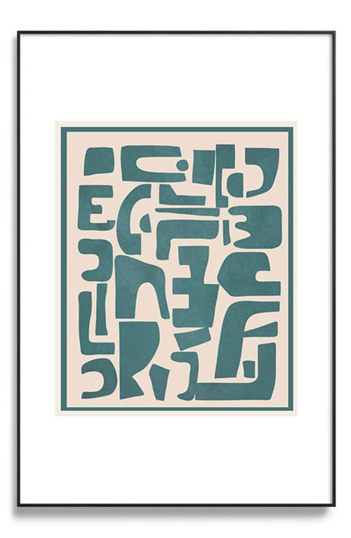 Shop Deny Designs Contemporary Framed Wall Art In Teal/beige