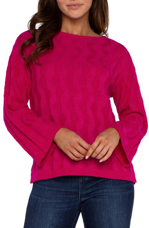 Shop Liverpool Embroidered Boat Neck Sweater In Bright Star Ruby