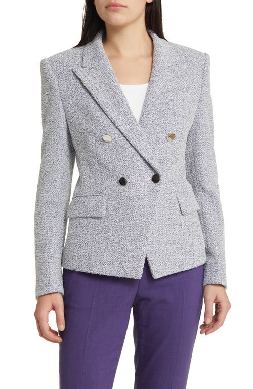 Jocanah Tweed Double Breasted Blazer in Mulberry Purple Boucle