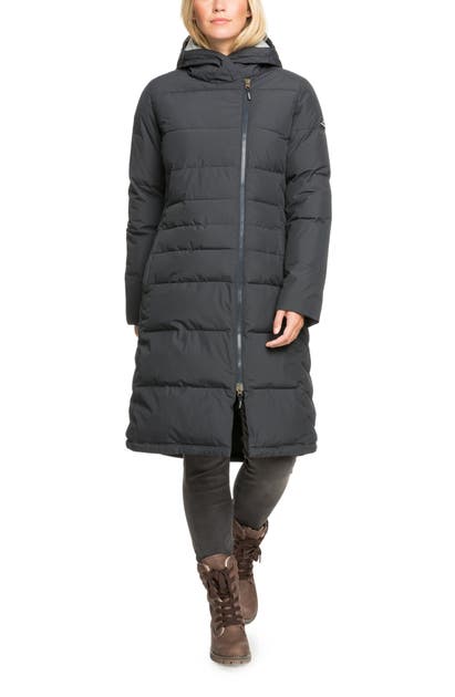 Click to view more detailed imagery on our partner's website Roxy Juniors' Everglade Hooded Puffer Coat In True Black