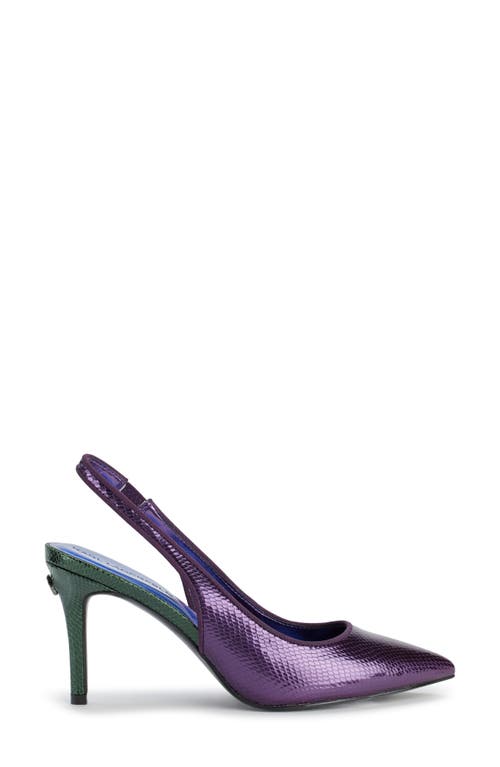 Shop Karl Lagerfeld Paris Rosalyn Snakeskin Embossed Pointed Toe Pump In Deep Plum