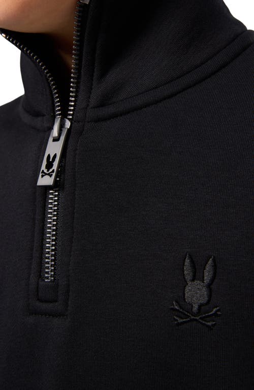 Shop Psycho Bunny Kid's Dayton Half Zip Cotton Sweatshirt In Black