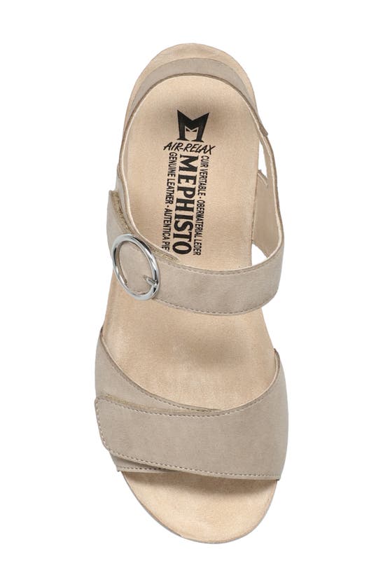 Shop Mephisto Oriana Strappy Wedge Sandal In Warm Grey