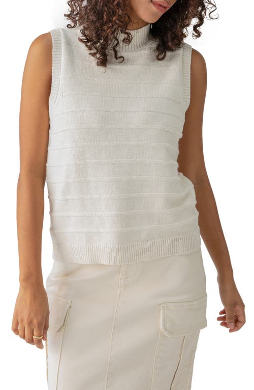 Shop Sanctuary Life Is Easy Sleeveless Cotton Mock Neck Sweater In Chalk