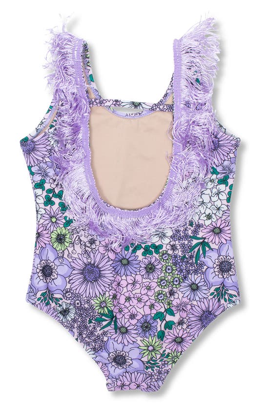 Shop Shade Critters Kids' Mod Floral One-piece Swimsuit In Purple