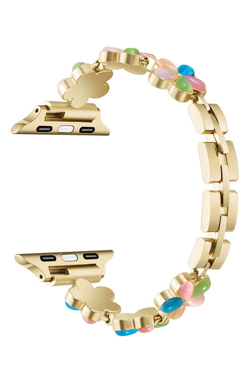 The Posh Tech June Flower Bracelet Apple Watch® Watchband In Gold Multi