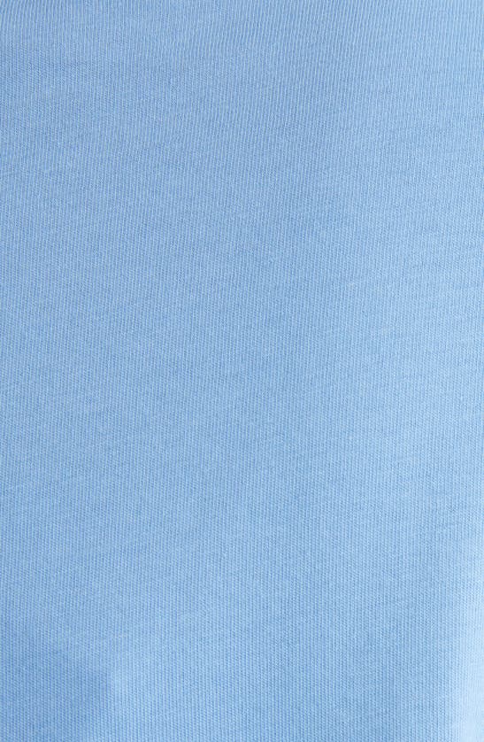 Shop Balmain Button Shoulder Cotton Logo Graphic T-shirt In Skk Sky Blue/ Peach