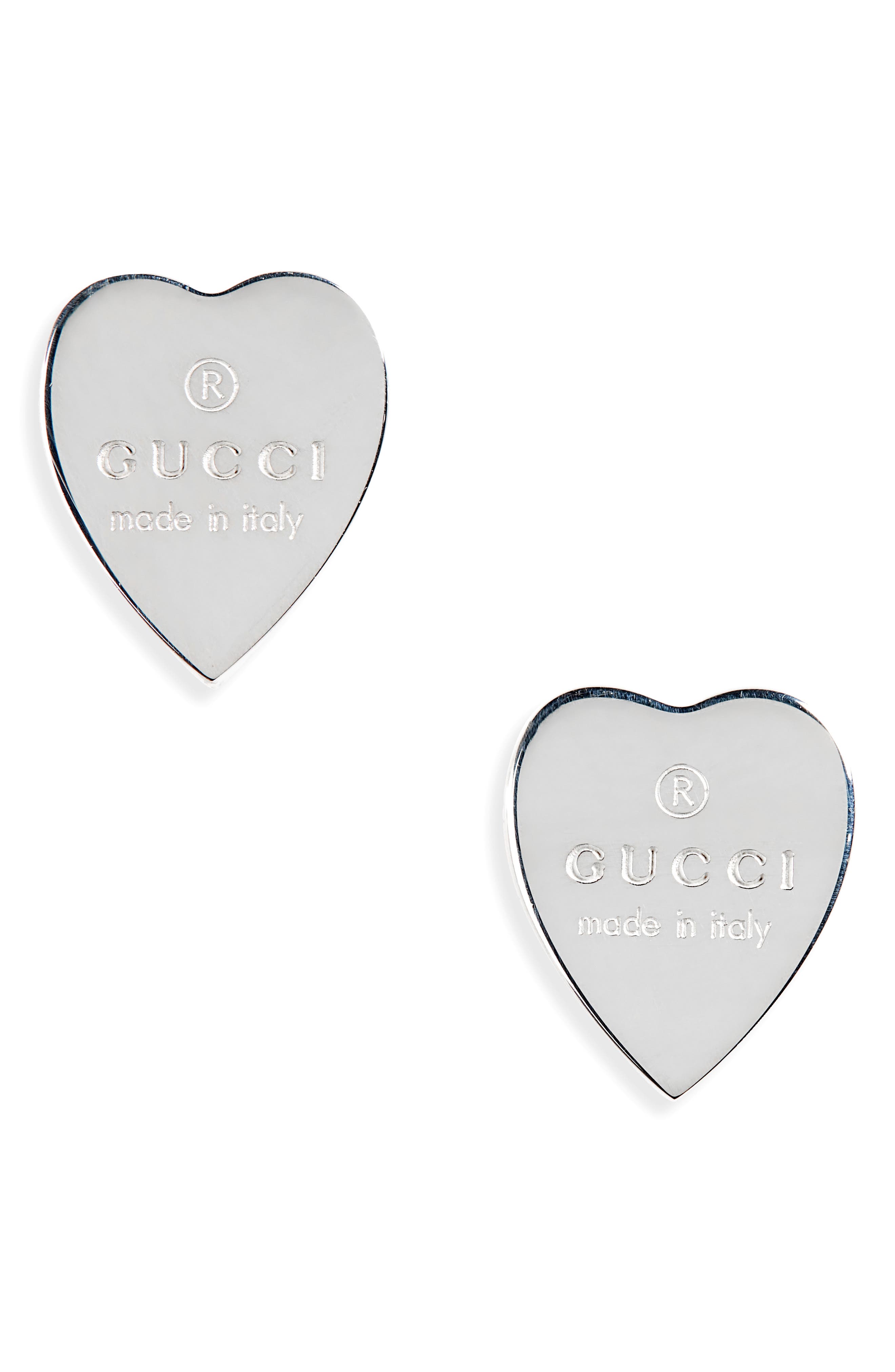 gucci trademark heart earrings
