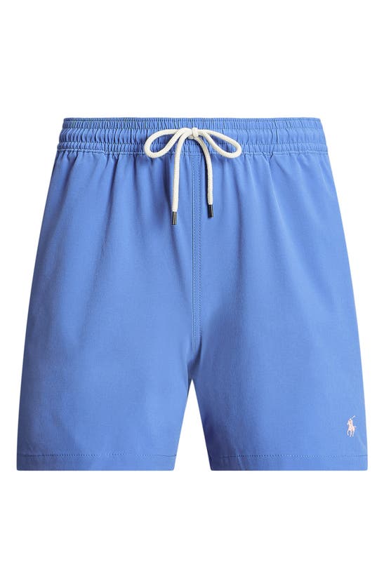 Shop Polo Ralph Lauren Traveler Swim Trunks In New England Blue