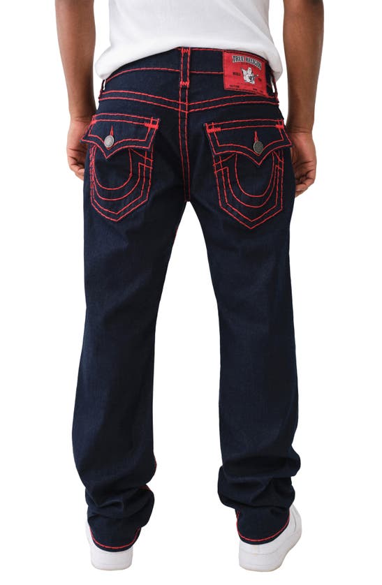 Shop True Religion Brand Jeans Ricky Super T Straight Leg Jeans In Rigel Dark Wash