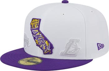 New Era Men's New Era White/Purple Los Angeles Lakers State Pride 59FIFTY  Fitted Hat