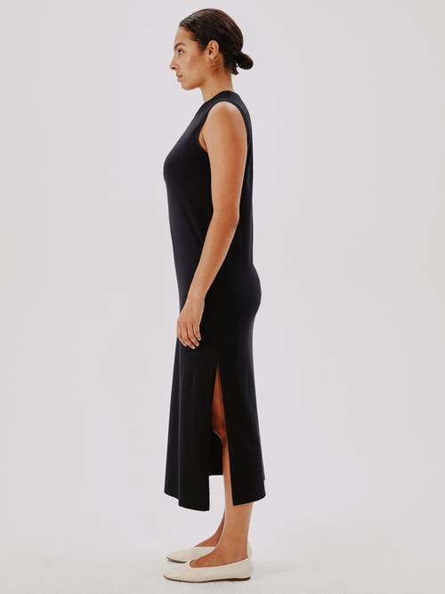 Another Tomorrow Sleeveless T-shirt Dress In Black
