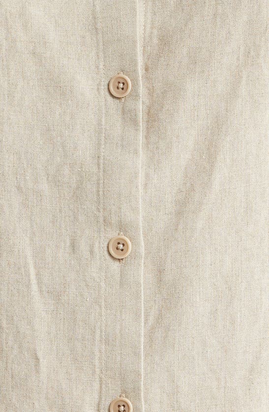 Shop Eileen Fisher Organic Linen Button-up Vest In Undyed Natural