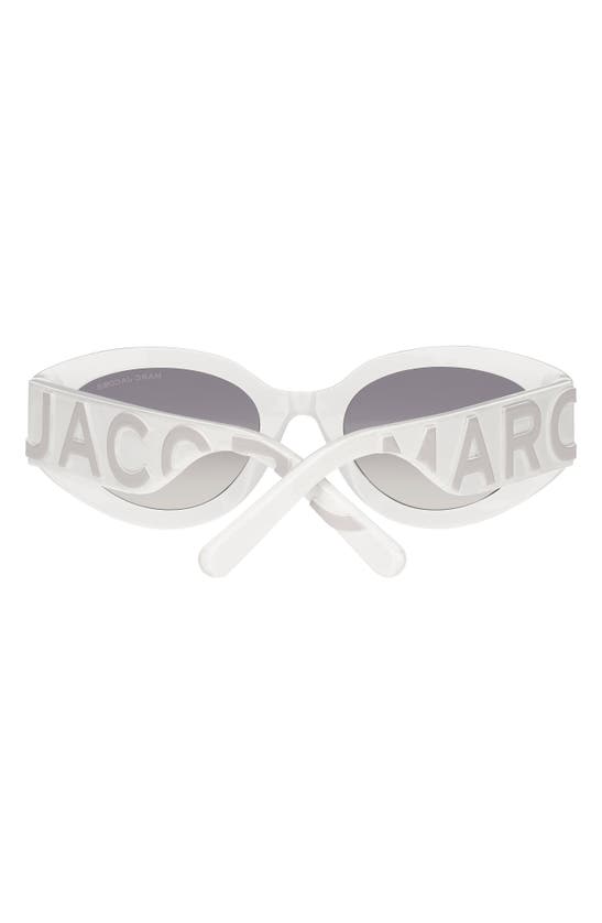 Marc Jacobs 54mm Round Sunglasses In White Grey/ Grey Silver
