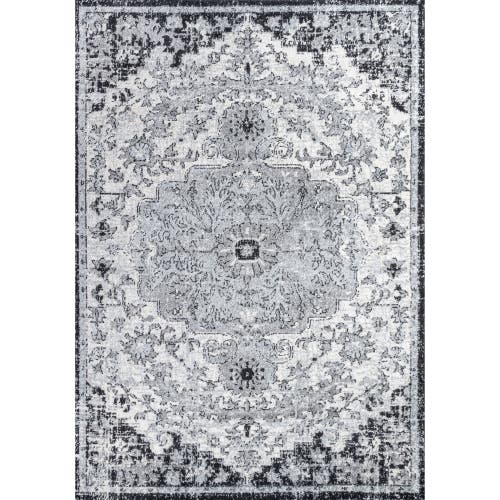 Jonathan Y Anaise Ornate Boho Medallion Area Rug In Gray/black/cream