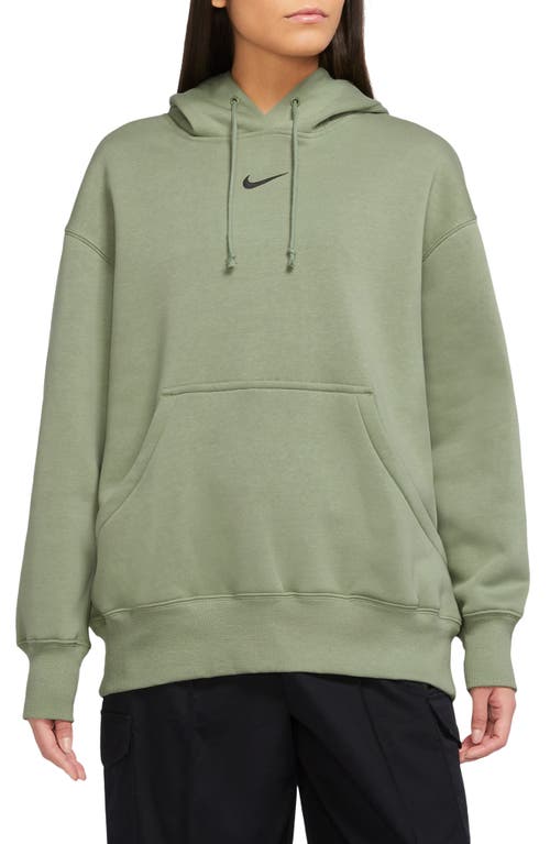 Nike Sportswear Phoenix Oversize Fleece Hoodie In Oil Green/black