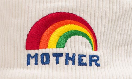Shop Mother The Bucket List Corduroy Bucket Hat In Cream- Rainbow