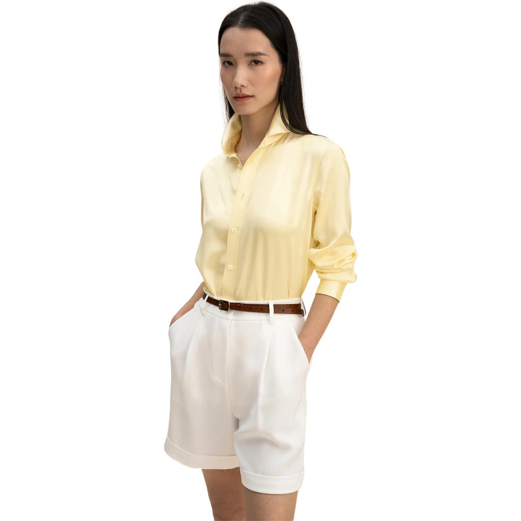 Lilysilk Golden Cocoon Tailored Shirt In Undyed Natural Golden