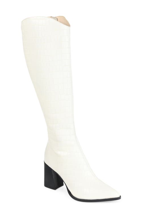 Laila Leather Boot in Off White