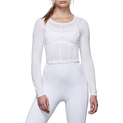 Good American Corset Seam Crop Top, White