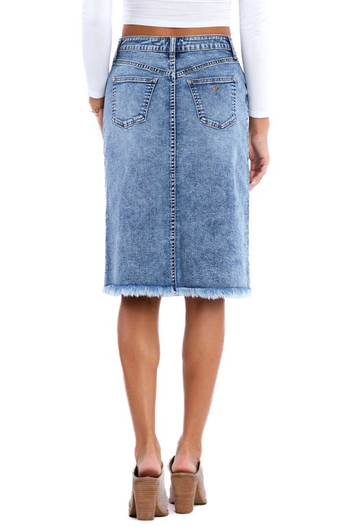 Shop Wash Lab Denim Demolition Frayed Denim Skirt In Concrete Denim