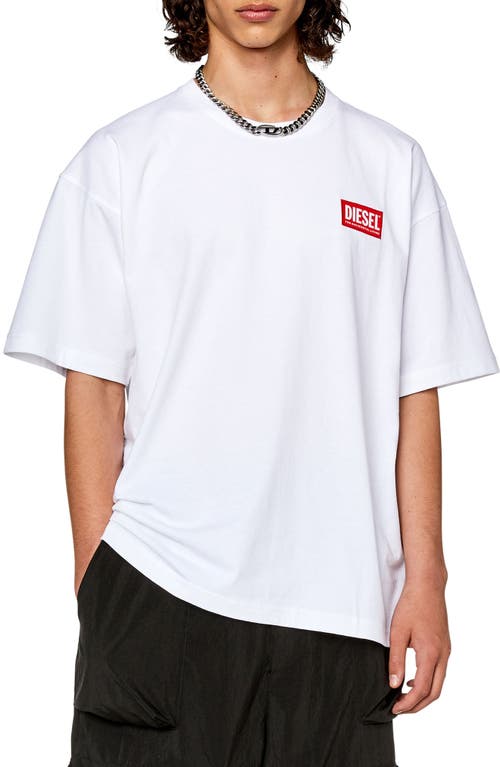 DIESEL Logo Organic Cotton T-Shirt White at Nordstrom,