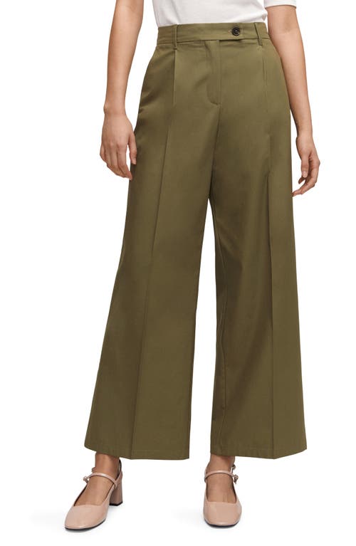 MANGO Pleated Wide Leg Pants in Green at Nordstrom, Size 2