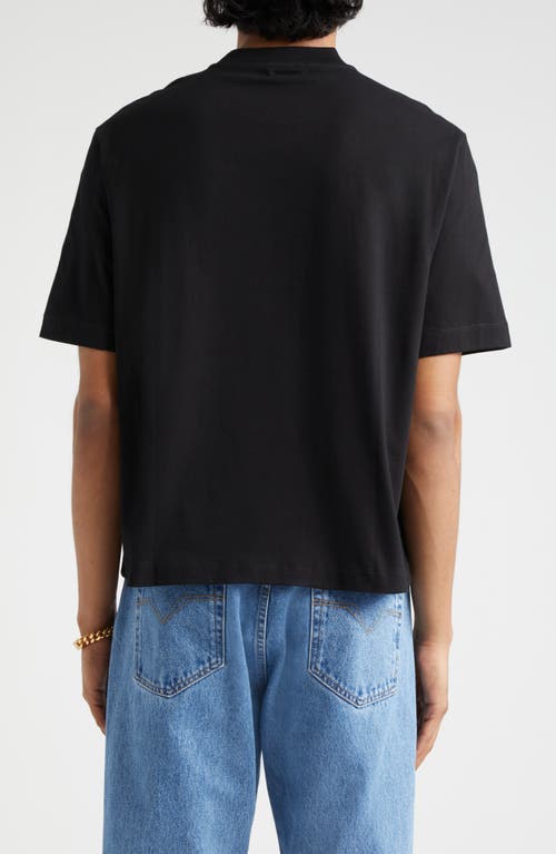 Versace Cotton T-shirt With Medusa Embroidery In Black
