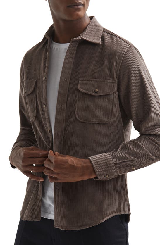 REISS BONUCCI CORDUROY BUTTON-UP OVERSHIRT