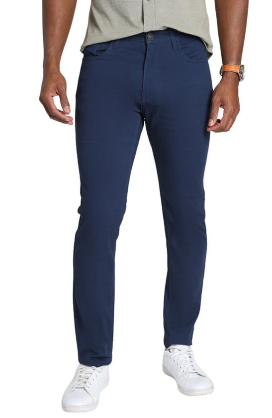 Shop Jachs Straight Leg Stretch 5-pocket Pants In Navy