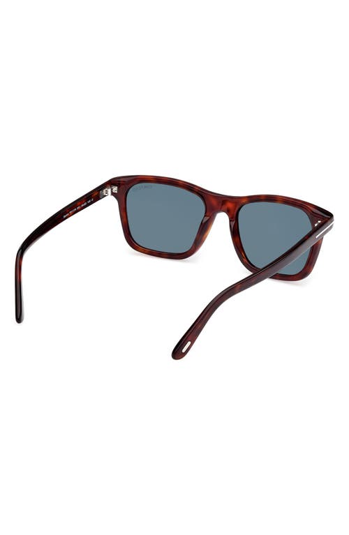 Shop Tom Ford Barron 54mm Square Sunglasses In Shiny Red Havana/dark Teal