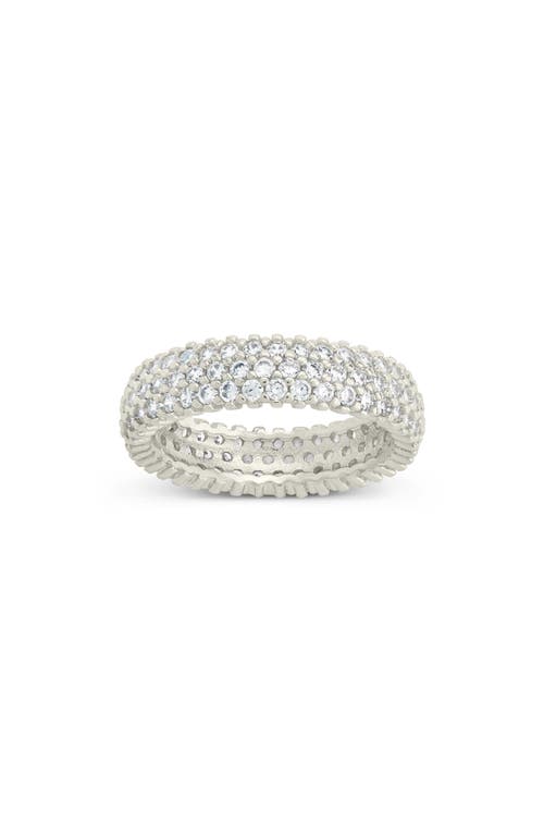 Sterling Forever Jolene Cubic Zirconia Rainbow Eternity Ring In Silver/clear