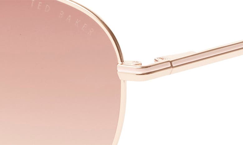 Ted Baker Aviator Sunglasses In Rose Gold