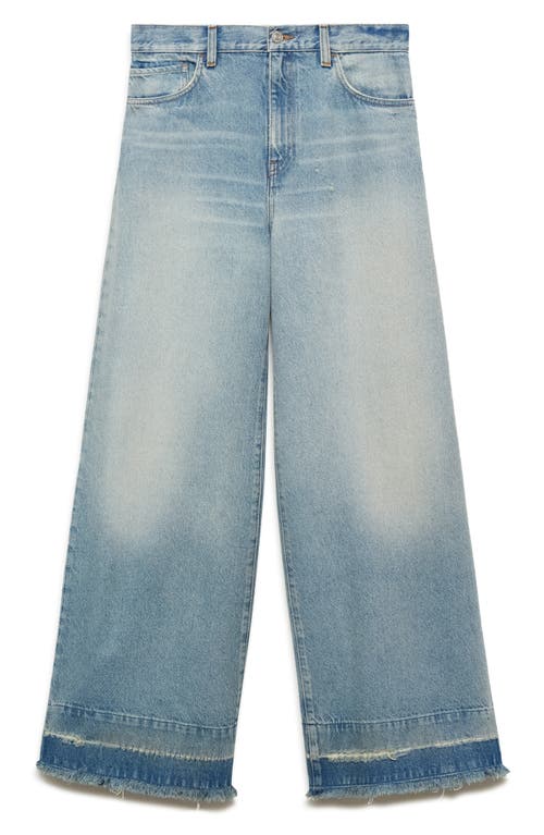 Shop Mango Devin Released Hem Straight Leg Jeans In Light Blue