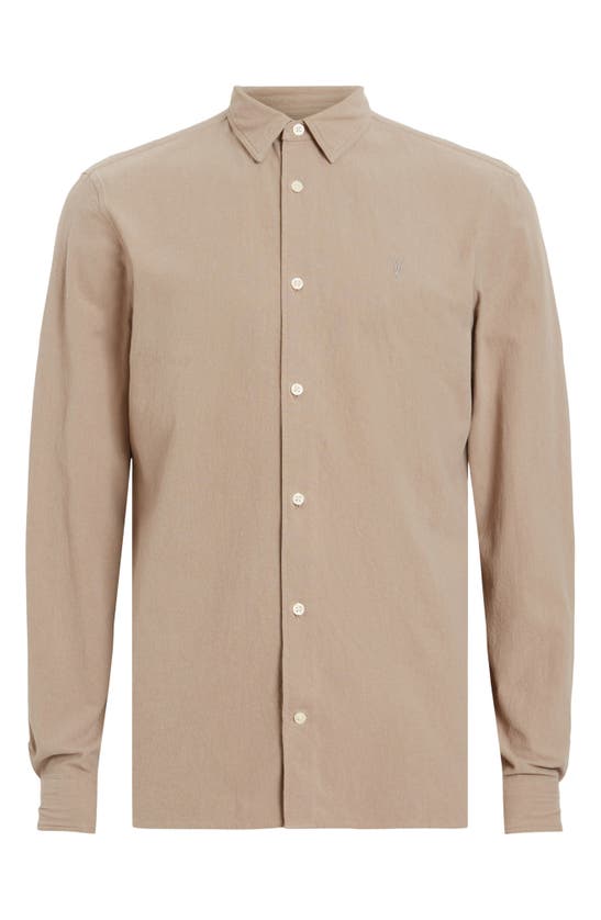 Shop Allsaints Lovell Slim Fit Button-up Shirt In Acre Brown