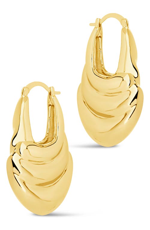 Sterling Forever Manon Textured Statement Hoop Earrings In Gold