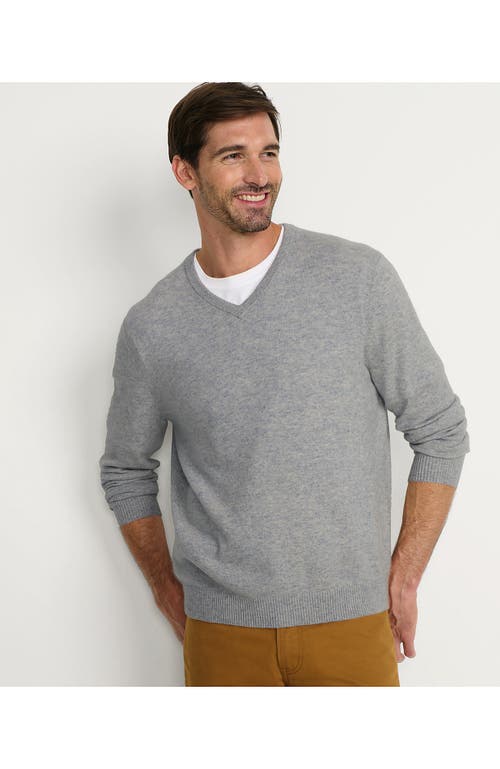 Shop Lands' End Fine Gauge Cashmere V-neck Sweater In Light Gray Heather