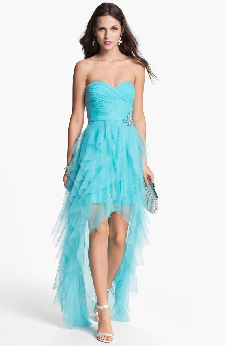 Hailey Logan Bandage Back High/Low Tulle Gown (Juniors) | Nordstrom