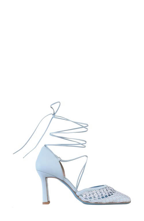 Valentina Rangoni Leone Crochet Wrap Tie Pump In Aquamarina