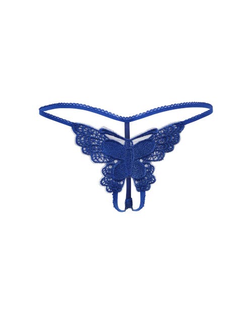 Adore Me Mariposa G-string Panties In Dark Blue